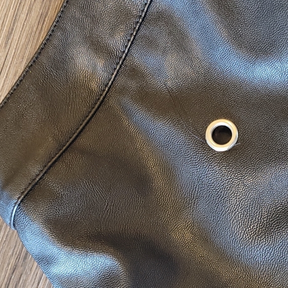 H&M Black Leather Skirt with Metal Detailing - Picture 2 of 5
